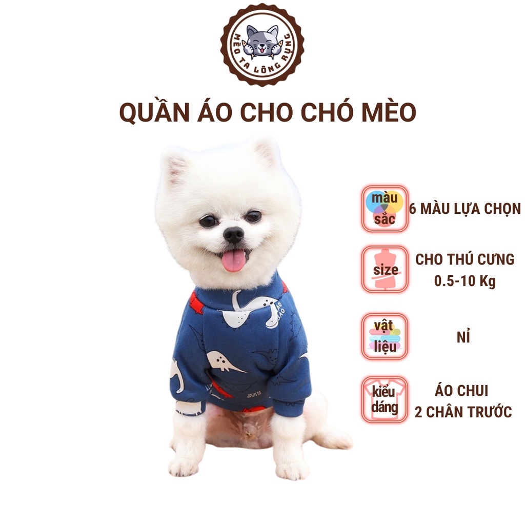 Áo cho chó poodle mèo con cún lớn thú cưng nỉ len mùa đông, quần áo cho chó cún poodle cái mèo con thú cưng