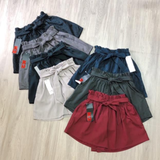 Quần Short Nữ Giả Váy Ống Rộng Cột Nơ Lưng Thun DRQS05 Mys Unicorn Fashion