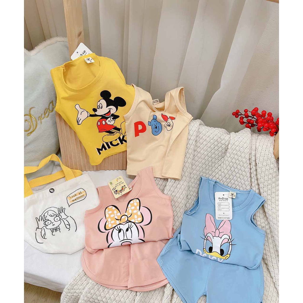 [HOT] BỘ BA LỖ CHUỘT MICKEY VÀ VỊT DAISY CHẤT COTTON MỀM MÁT CHO BÉ TRAI VÀ BÉ GÁI 8-20KG. VIDEO THẬT. XƯỞNG MAY BIBO