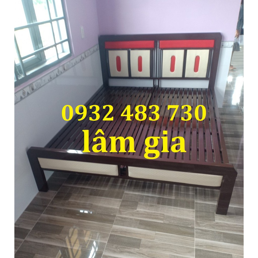 Giường sắt khung 48 sắt hộp rộng 1m8 dài 2m cao cấp