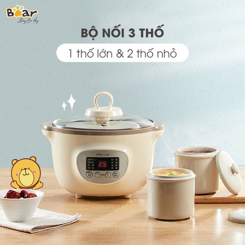 Nồi nấu cháo chậm Bear 1.6l bản quốc tế