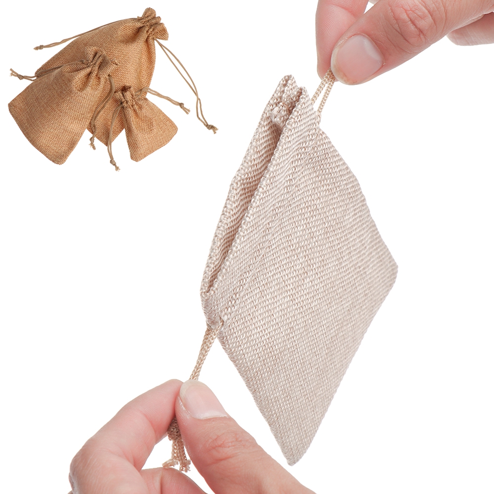 Set 5 túi đựng quà dây rút chất liệu đay đẹp mắt tiện dụng