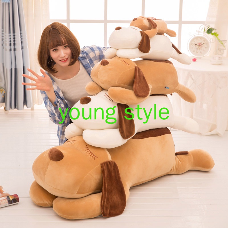 [Giá ưu đãi] Gấu bông teddy Chó tai dài lười biếng, thú nhồi bông hình con chó Size 35cm &amp; 55cm