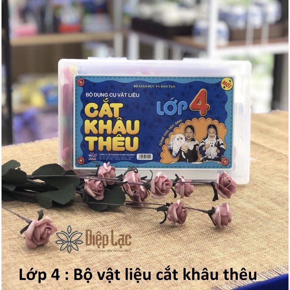 Bộ thực hành LỚP 4 (Toán- Lắp ghép -Cắt khâu thêu ) - sỉ lẻ văn phòng phẩm Diệp Lạc