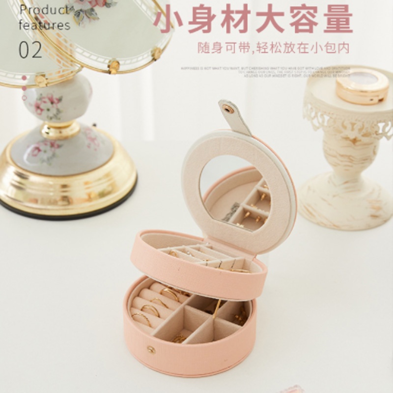 Hộp đựng trang sức hình bán nguyệt hai tầng sức chứa lớn dùng làm quà tặng