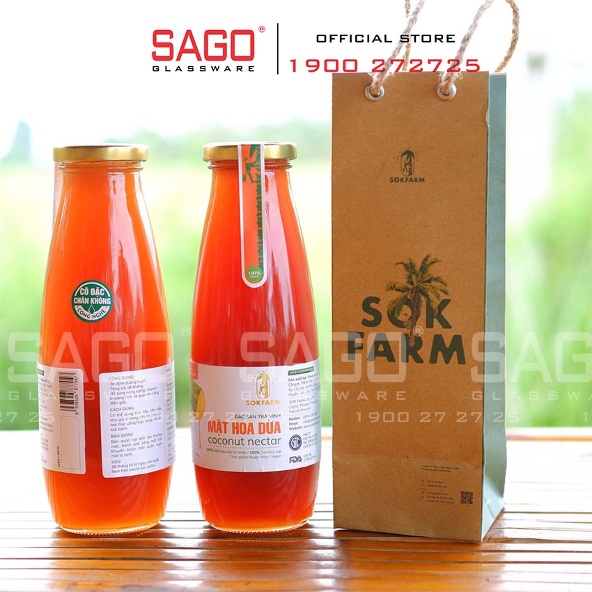 Combo 5 chai thuỷ tinh 200m , 250ml, 300ml , 500ml | Chọn Màu nắp và Dung Tích