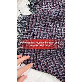 vải dạ tweed kim tuyến cao cấp 160k/2m khổ 1,5