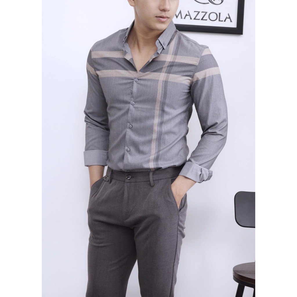 Áo sơ mi nam dài tay kẻ hai sọc | BigBuy360 - bigbuy360.vn