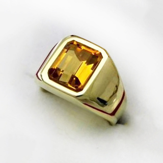 Nhẫn Thép Không Gỉ Mạ Vàng 18K Đính Đá Topaz Nhân Tạo Kiểu Dáng Thời Trang