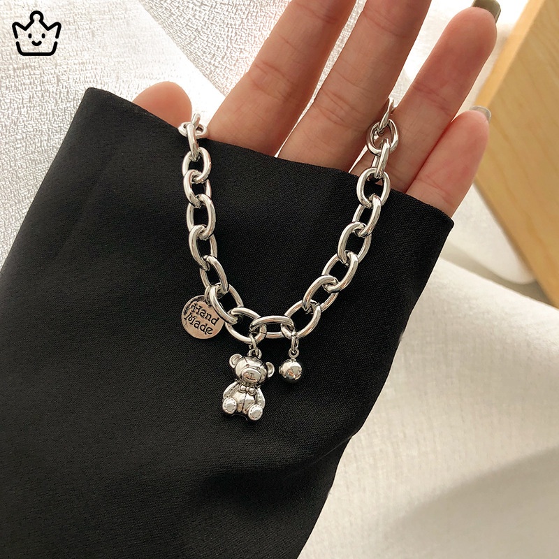 Vòng Tay Kim Loại Hình Mặt Gấu Dễ Thương Thời Trang Cho Nữ 2022 JP6