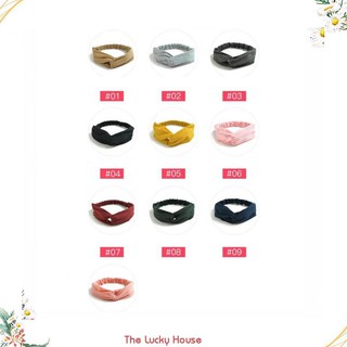 Băng đô turban cài tóc nữ màu vải thun TB03