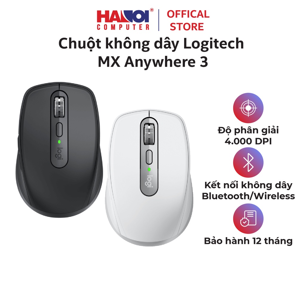 Chuột Logitech MX Anywhere 3 Graphite (USB/Wireless/Bluetooth/Đen/910-005992), độ phân giải 4000 DPI
