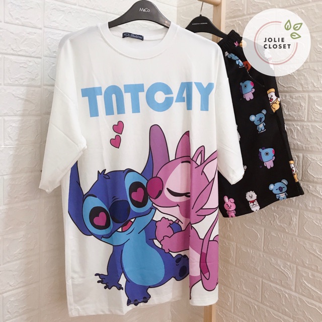 Set Cartoon Áo thun Hoạt Hình và Quần short in hình Dễ thương