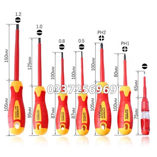 Bộ tua vít cách điện Nhập Khẩu Đức bằng thép Chrome vanadium 1000V 7 chi tiết kèm hộp đựng chuyên nghiệp RDEER VDE-9917