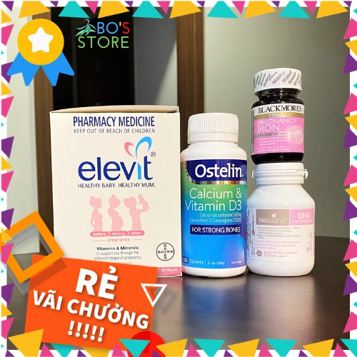 [Sự thật] về Combo Elevit + DHA bầu Bioisland + Calcium & Vitamin D3