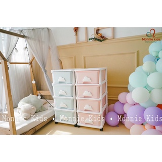Tủ Nhựa Ngăn Kéo MONMON Mây 4 Tầng