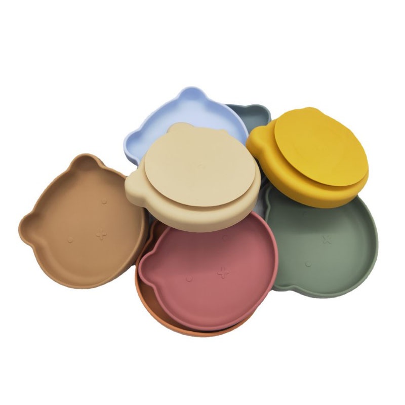 Khay ăn dặm silicon mềm chống đổ cho bé [NHADAU]