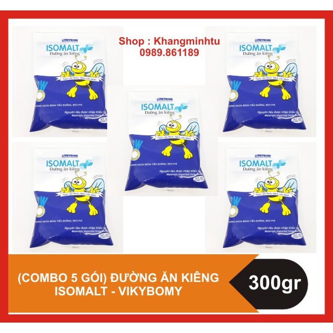 Combo 5 gói đường ăn kiêng Isomalt vikybomy 300gr gói