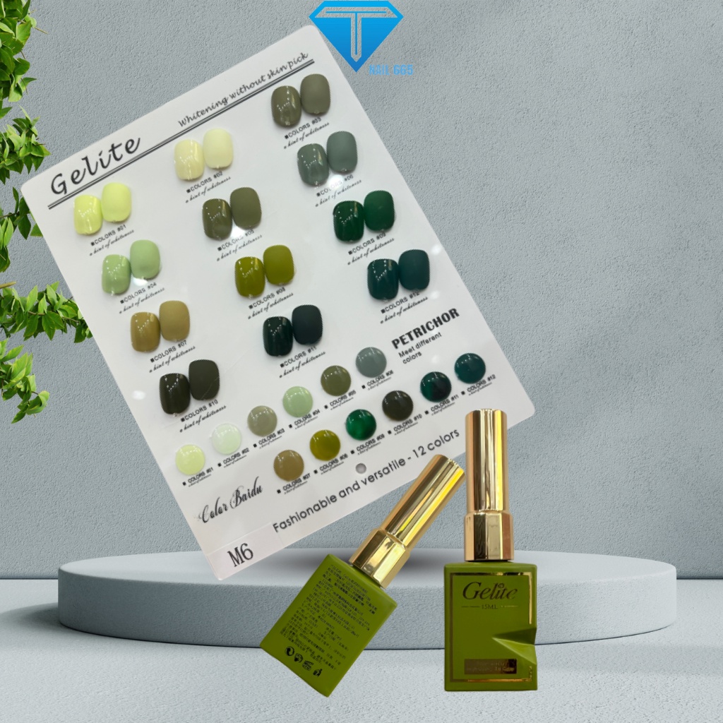 Sơn móng tay chân nail màu đẹp , Sét sơn gel 12 màu bóng bền tặng bảng màu chính hãng