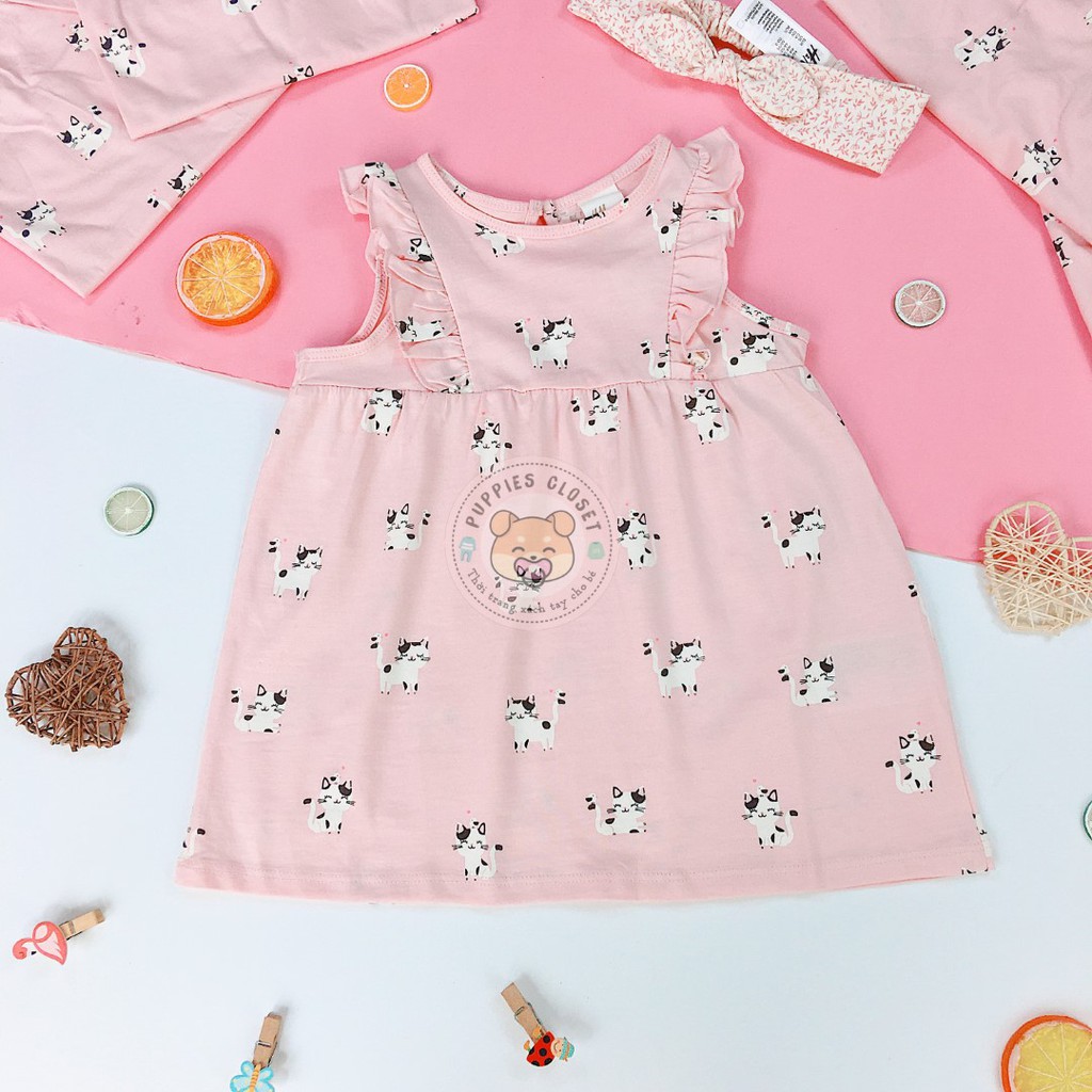 Váy xòe cánh tiên hồng họa tiết Minnion Mouse H&M