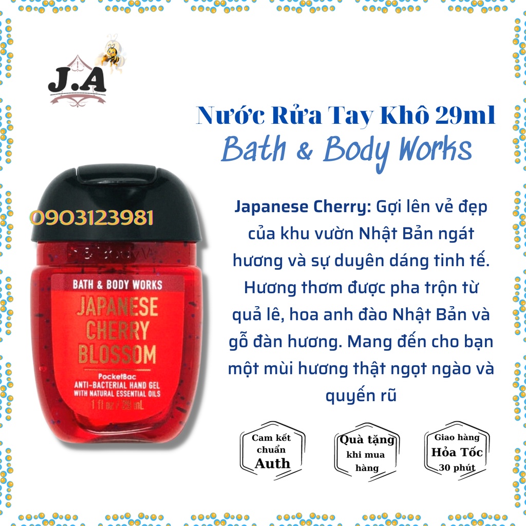 Gel / Nước Rửa Tay Khô Bath & Body Works Dung Tích 29ml