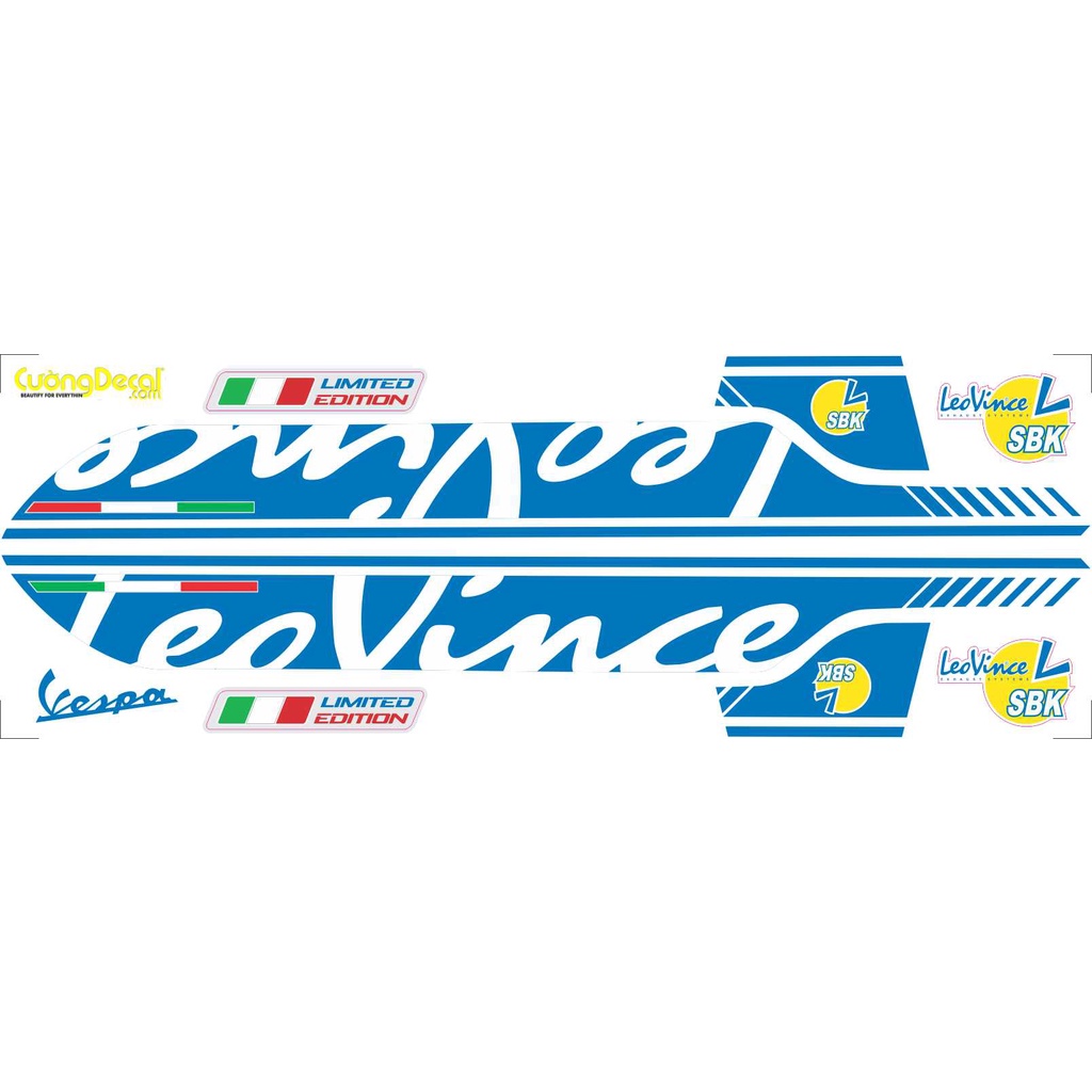 Decal Sticker Leovince dán xe vespa Sprint Primavera