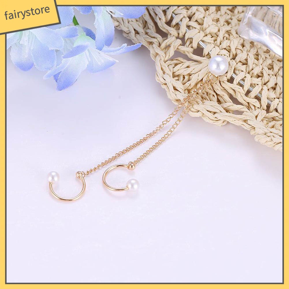 Set 1 / 4 Khuyên Vành Tai Đính Ngọc Trai Giả Thời Trang Cho Nữ