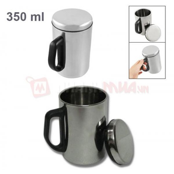 (SHOP CHUYÊN SỈ) LY GIỮ NHIỆT INOX 350ML CÓ NẮP VÀ TAY CẦM CHẮC CHẮN (GIÁ RẺ)