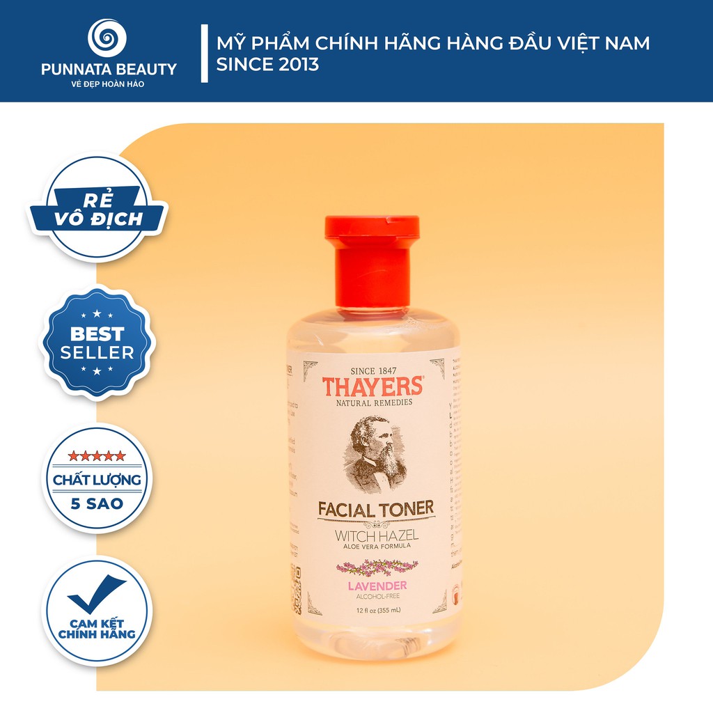 Nước hoa hồng Thayers Alcohol Free Witch Hazel Toner cân bằng độ ẩm cho da 355ml