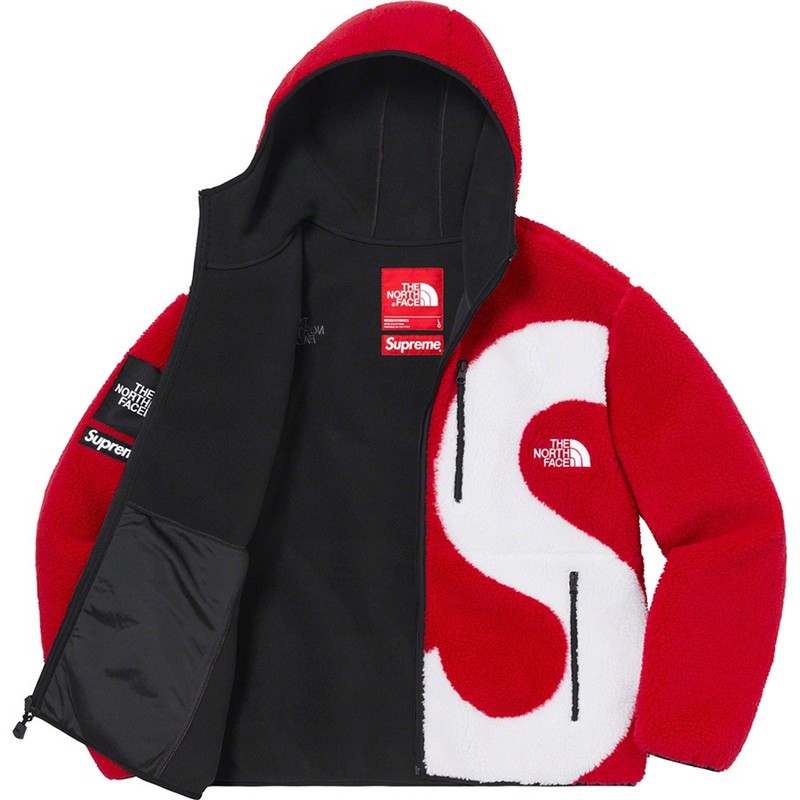 Áo khoác Supreme TNF S Logo Hooded Fleece Jacket, áo hoodie jacket supreme lông plv