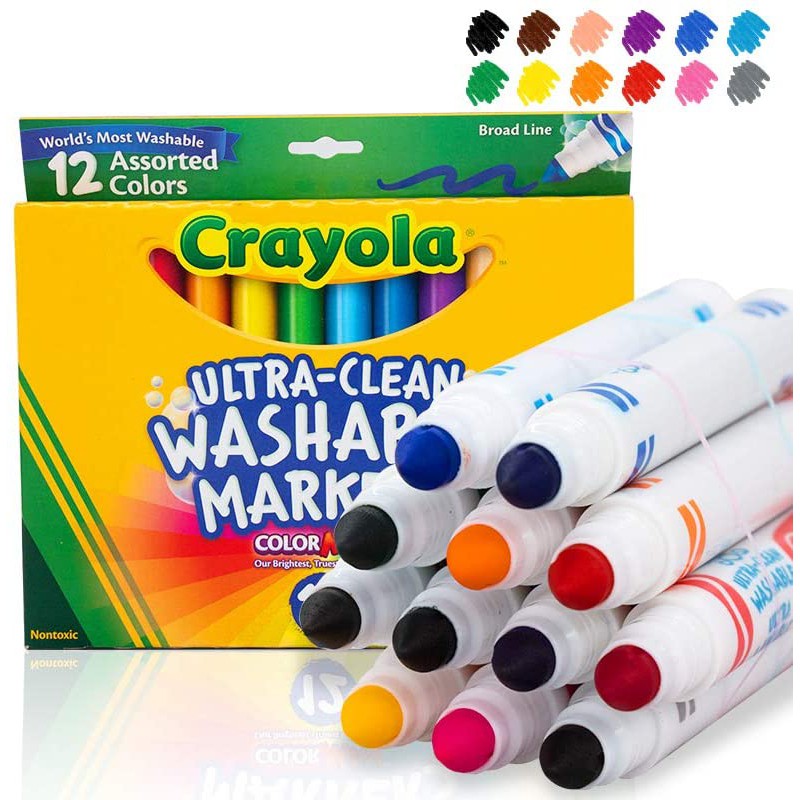 Bộ 12 bút lông màu crayola tẩy rửa vượt trội, nét to - 587812 - ảnh sản phẩm 2