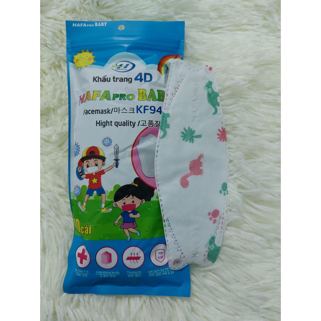 Combo 10 - 50 Cái Khẩu Trang Trẻ Em KF94 Có In Hình - Ôm Sát Mặt - Có Nẹp Mũi Chống Tuột