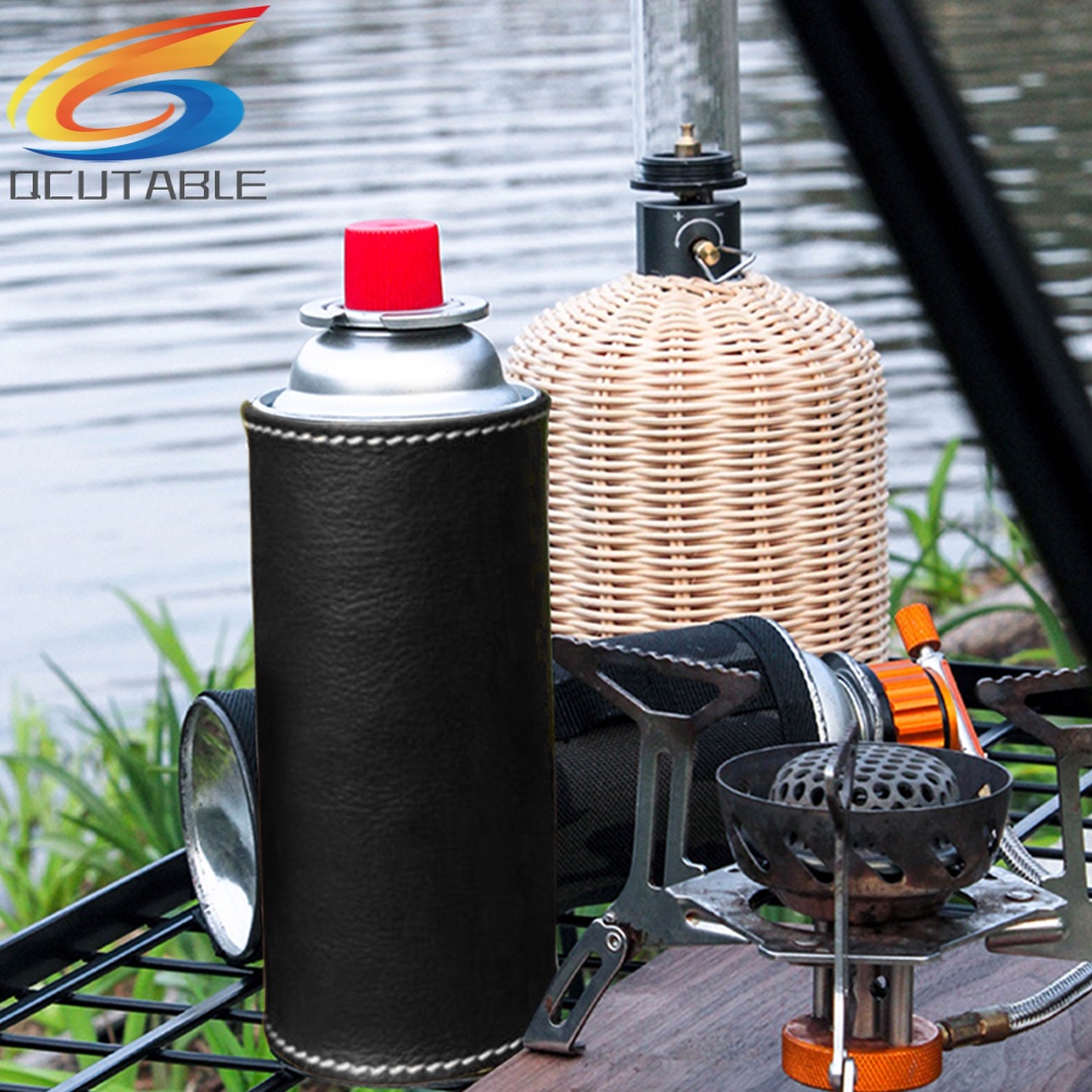 Vỏ da PU dài bảo vệ bình gas khi đi dã ngoại tùy chọn màu sắc