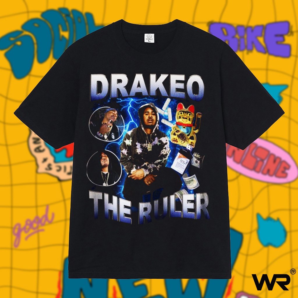 Áo thun Wright Drakeo the Ruler nam rapper phong cách Âu Mỹ streetwear oversize