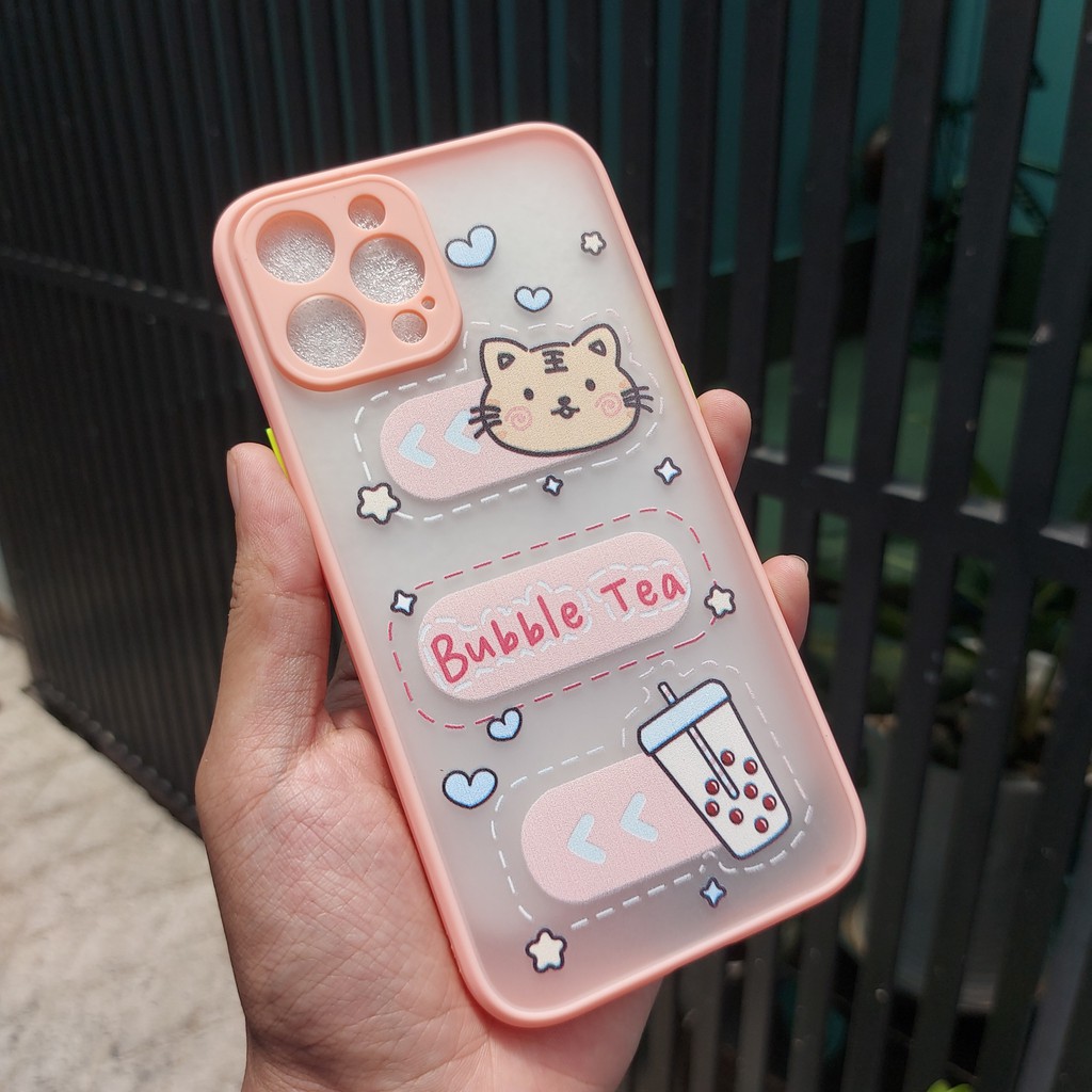 Ốp lưng iphone Bubble Tea viền màu 6/6plus/6s/6splus/7/7plus/8/8plus/x/xr/xs/11/12/pro/max/plus/promax [Tomax Shop]