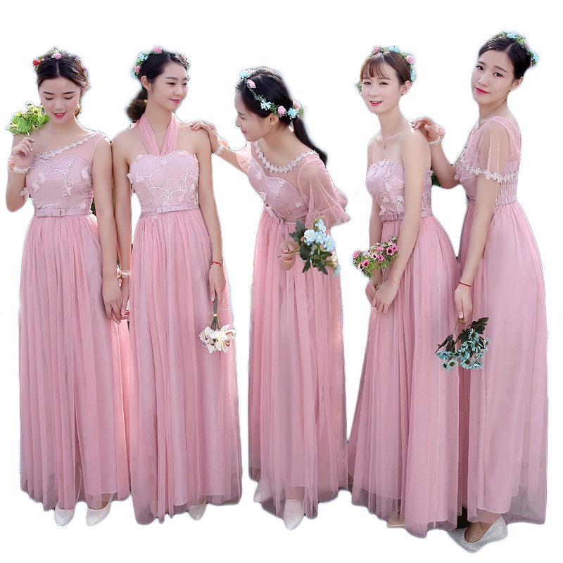 Đầm Phù Dâu Dáng Dài Phong Cách Hàn Quốc 2022 Mới