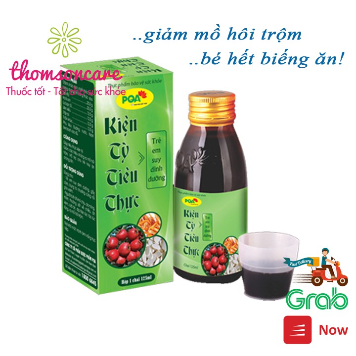PQA Kiện Tỳ Tiêu Thực, giảm mồ hôi trộm cho trẻ, bé hết biếng ăn - Chai siro 125ml kiện tì từ thảo dược