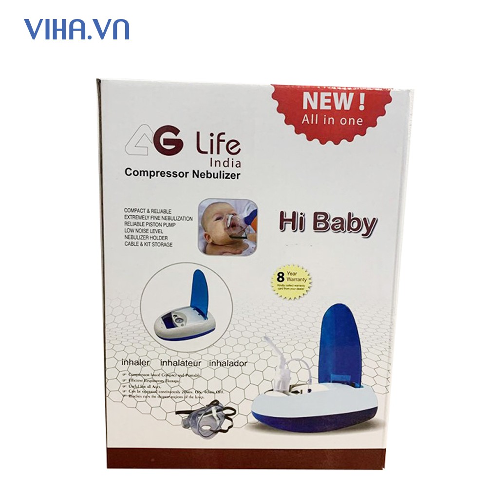 MÁY XÔNG VÀ HÚT MŨI HỌNG 2 TRONG 1  AGLIFE Hi Baby thế hệ mới có đồng hồ áp suất