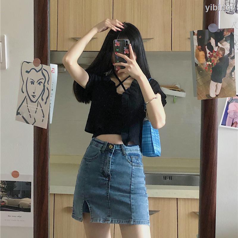 Chân Váy Denim Chữ A Lưng Cao Xẻ Tà Thời Trang 2020 Cho Nữ | BigBuy360 - bigbuy360.vn