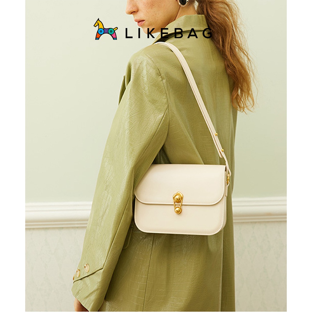 Túi nữ đeo chéo basic LIKEBAG kiểu dáng chữ nhật phối dây da thời trang trẻ trung 219XK6868 - LIBAGI