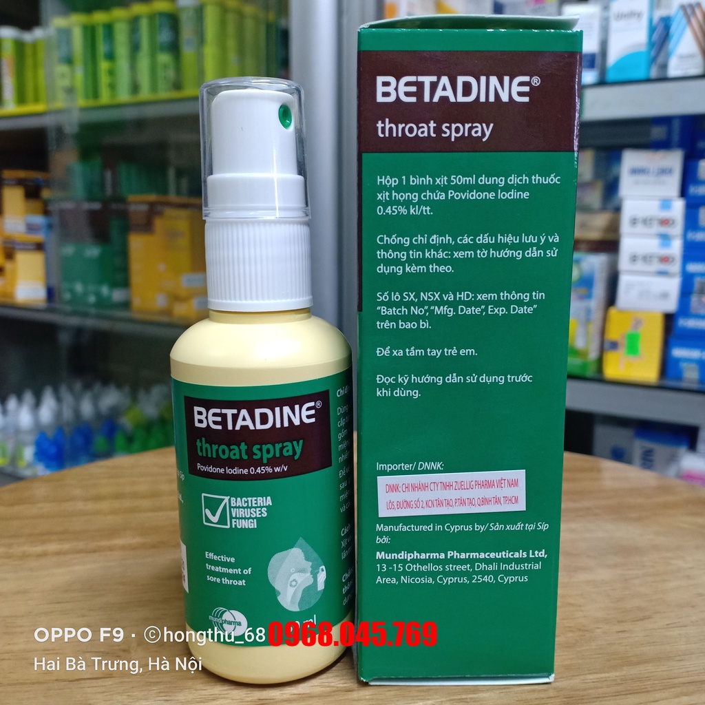 Xịt họng BETADINE throat spray 50ml