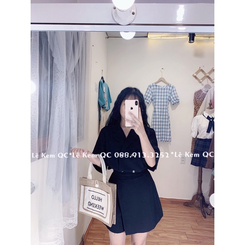 Sét Áo Kiểu Cổ Vest + Quần Váy Vạt Lệch ❤️ Ảnh Thật Video Kem Tự Chụp ❤️ | BigBuy360 - bigbuy360.vn