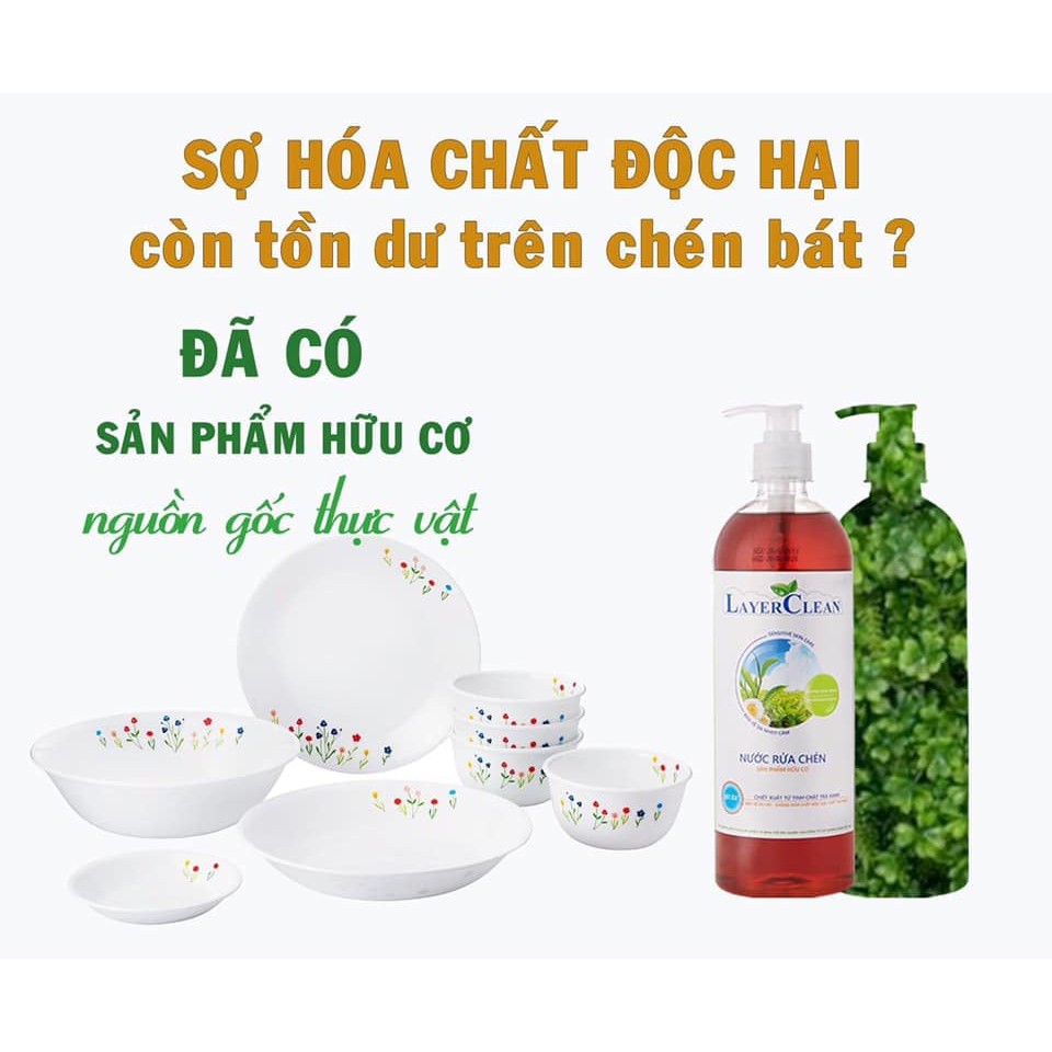 Nước rửa bát hữu cơ Layer Clean 800ml Quế, hương hồng