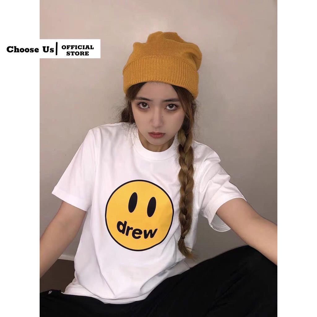 Áo thun form rộng drew vải cotton, tay lỡ unisex dáng dài Choose Us CA008 | BigBuy360 - bigbuy360.vn