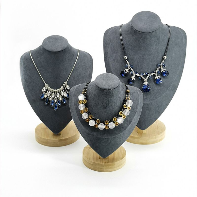 Blg Giá Đỡ Ma Nơ Canh Trưng Bày Vòng cổ Màu Xám Be Cỡ Vừa Lớn