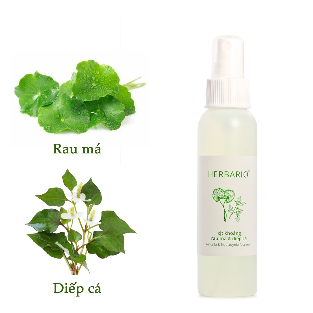Xịt khoáng rau má & diếp cá herbario 100ml cấp ẩm cấp nước giúp da không bị khô | BigBuy360 - bigbuy360.vn