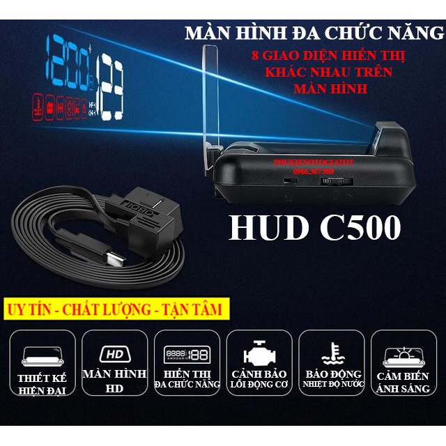 (GIÁ SỐC) MÀN HÌNH HUD A200, M7, C100, C500, H80 HIỂN THỊ TỐC ĐỘ TRÊN KÍNH LÁI Ô TÔ