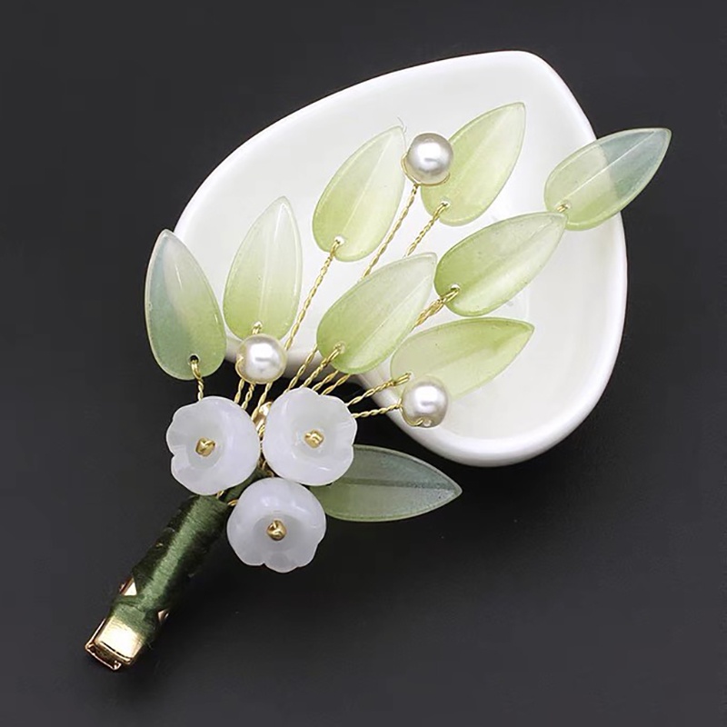 5 nụ hoa linh lan 12*12mm nguyên liệu làm trâm làm trang sức cố trang cosplay cổ phục