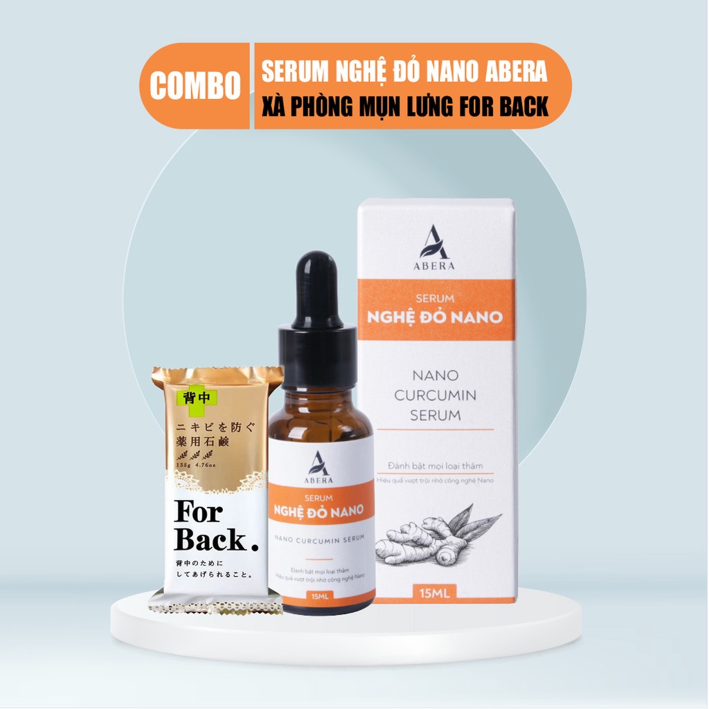 Serum Nghệ Đỏ ABERA &amp; Xà Phòng For Back Nhật Bản Cho Lưng Mịn Màng Trắng Sáng