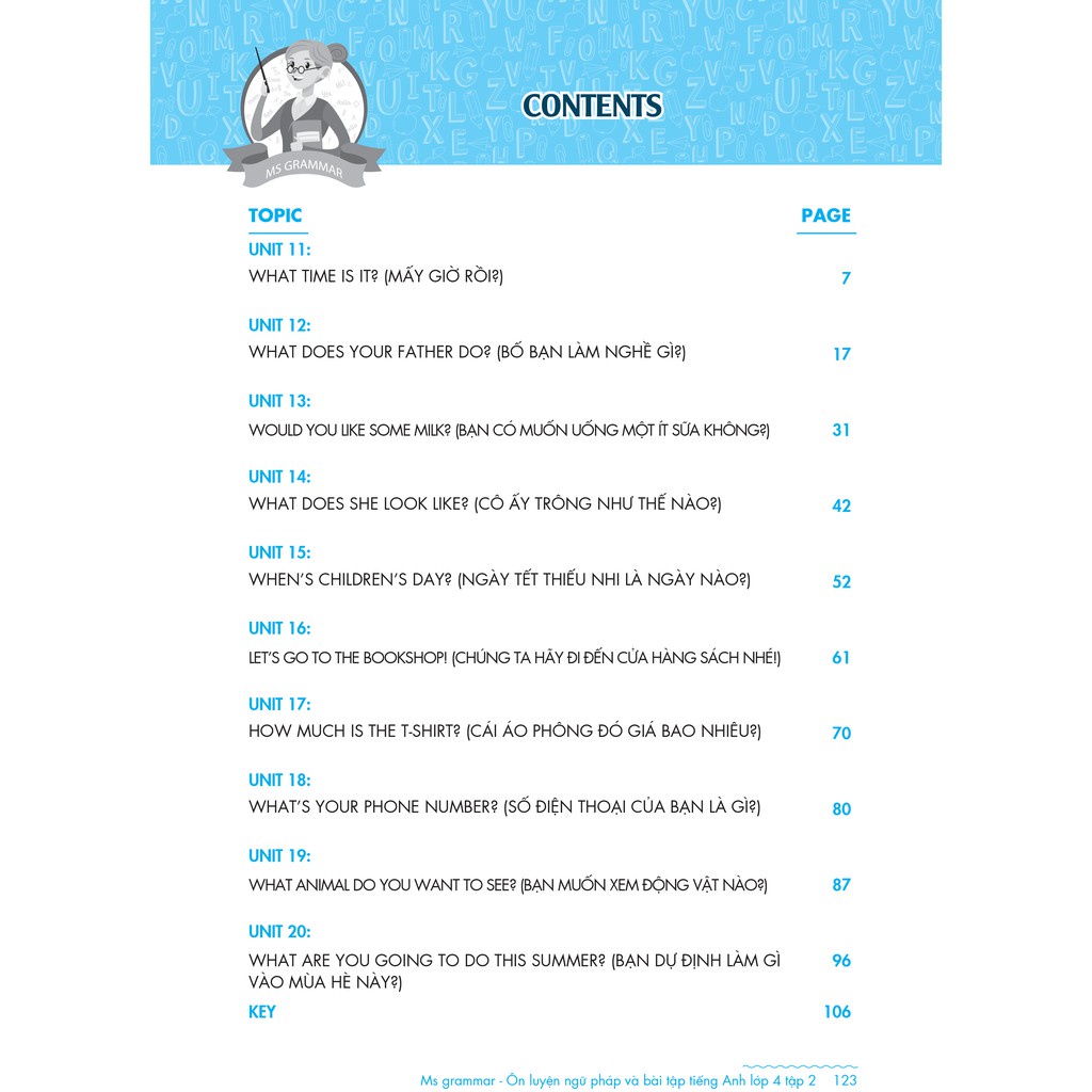 Sách Ms Grammar Ôn luyện Ngữ pháp và Bài tập tiếng Anh lớp 4 (tập 2)